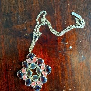 Kendra Scott statement necklace gold and gems